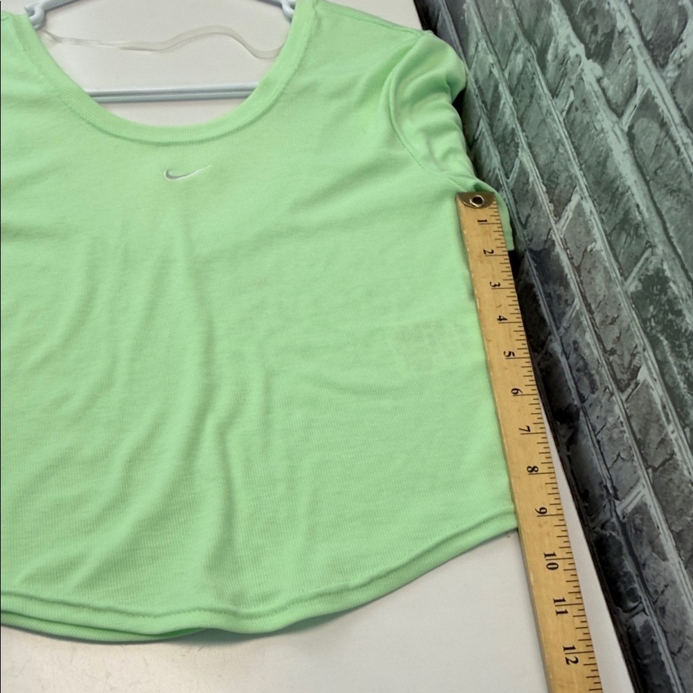 Nike Women's Lime Green Crop Top - Picture 6 of 8